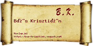 Bús Krisztián névjegykártya